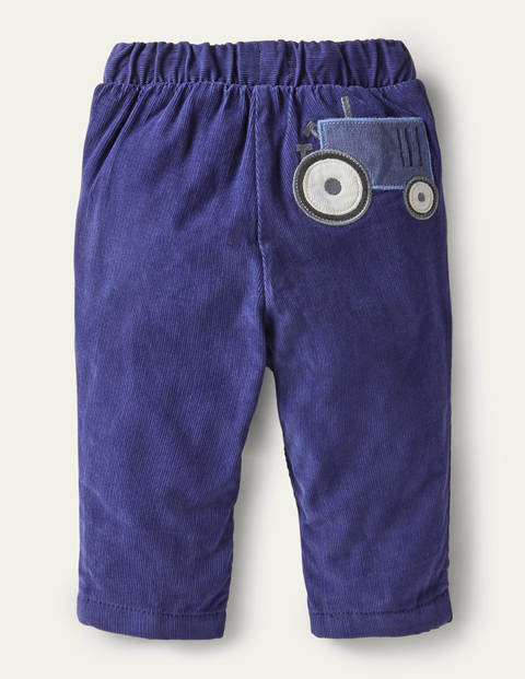 Jersey-lined Cord Trousers - Starboard Blue