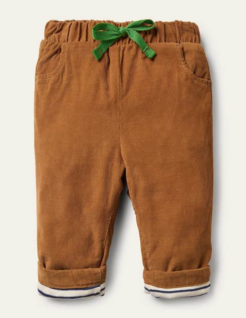 Jersey-lined Cord Trousers - Butterscotch Brown