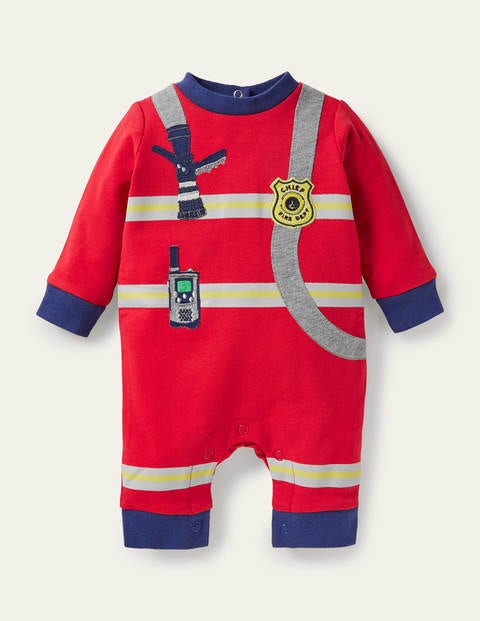 Feuerwehr-Strampler - Rockabilly-Rot, Feuerwehrmann Feuerwehr-Strampler - Rockabilly-Rot, Feuerwehrmann