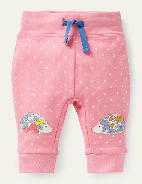 Appliqué Knee Jersey Bottoms - Formica Pink Hedgehogs Appliqué Knee Jersey Bottoms - Formica Pink Hedgehogs