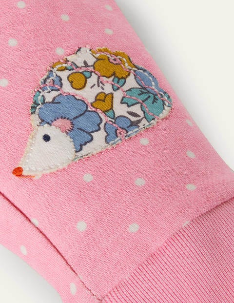Appliqué Knee Jersey Bottoms - Formica Pink Hedgehogs Appliqué Knee Jersey Bottoms - Formica Pink Hedgehogs