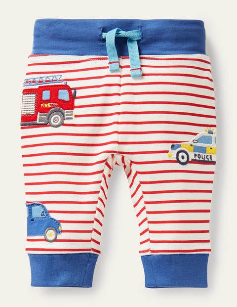 Novelty Appliqué Bottoms - Ivory/Rockabilly Red Vehicles Novelty Appliqué Bottoms - Ivory/Rockabilly Red Vehicles
