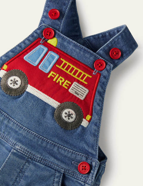 Denim Fire Engine Overalls - Chambray Denim Fire Engine Denim Fire Engine Overalls - Chambray Denim Fire Engine