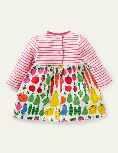 Jersey Hotchpotch Dress - Ivory Garden Gang Jersey Hotchpotch Dress - Ivory Garden Gang