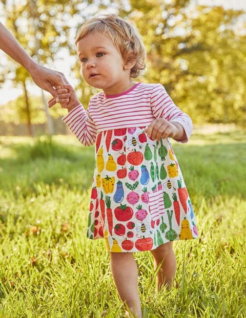 Jersey Hotchpotch Dress - Ivory Garden Gang Jersey Hotchpotch Dress - Ivory Garden Gang