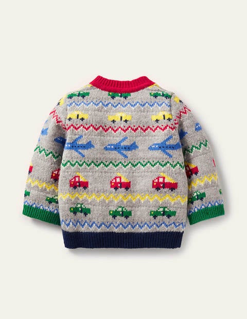 Fair Isle Cardigan - Grey Marl Vehicles Fair Isle Cardigan - Grey Marl Vehicles