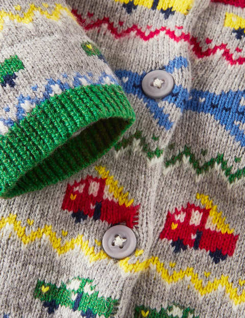 Fair Isle Cardigan - Grey Marl Vehicles Fair Isle Cardigan - Grey Marl Vehicles