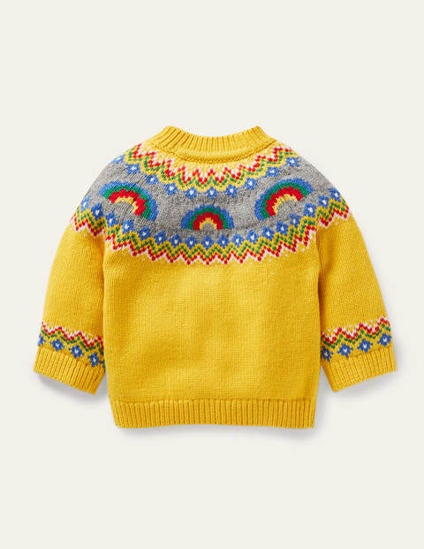 Fair-Isle-Cardigan - Honiggelb, Regenbogen Fair-Isle-Cardigan - Honiggelb, Regenbogen