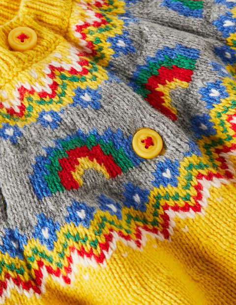 Fair-Isle-Cardigan - Honiggelb, Regenbogen Fair-Isle-Cardigan - Honiggelb, Regenbogen