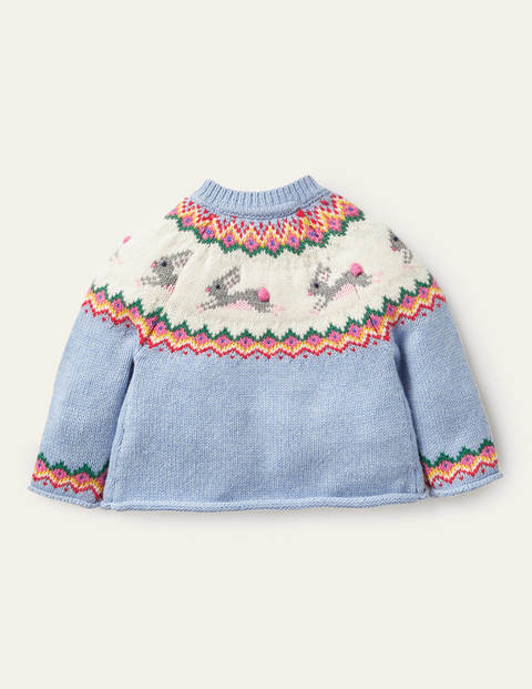 Fair-Isle-Cardigan - Himmelblau, Häschen Fair-Isle-Cardigan - Himmelblau, Häschen