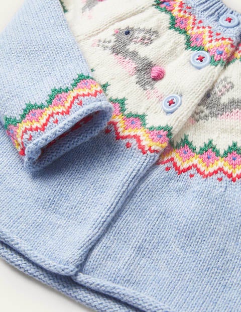 Fair-Isle-Cardigan - Himmelblau, Häschen Fair-Isle-Cardigan - Himmelblau, Häschen