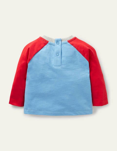 Lift-the-flap Raglan T-shirt - Surfboard Blue Tractor Lift-the-flap Raglan T-shirt - Surfboard Blue Tractor