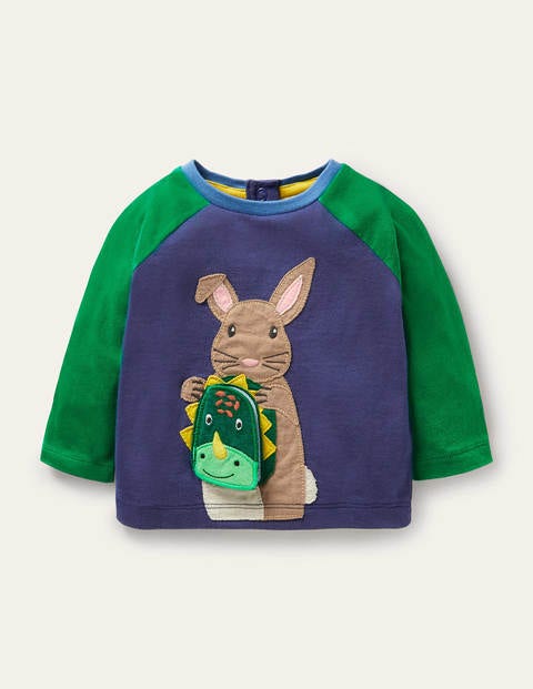 Lift-the-flap Raglan T-shirt - Starboard Blue Bunny Lift-the-flap Raglan T-shirt - Starboard Blue Bunny