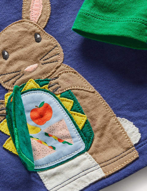 Lift-the-flap Raglan T-shirt - Starboard Blue Bunny Lift-the-flap Raglan T-shirt - Starboard Blue Bunny