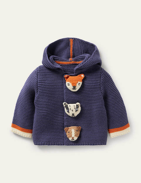 Veste en maille - Animaux bleu tribord Veste en maille - Animaux bleu tribord