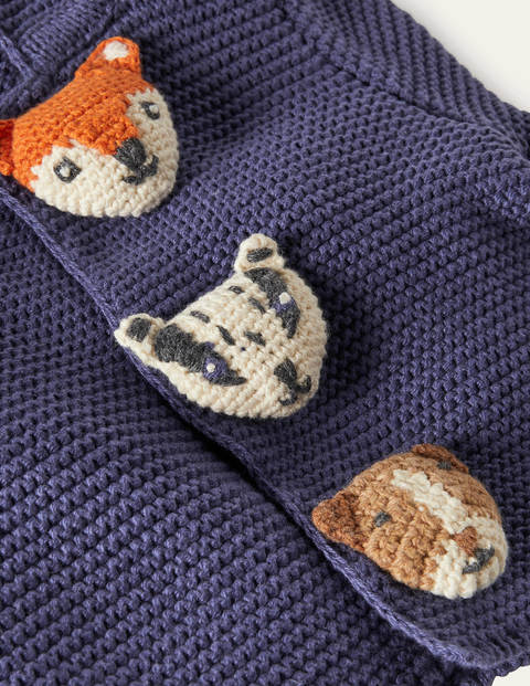 Veste en maille - Animaux bleu tribord Veste en maille - Animaux bleu tribord