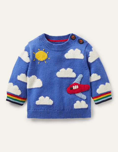 Fun Knitted Jumper - Elizabethan Blue Plane Fun Knitted Jumper - Elizabethan Blue Plane