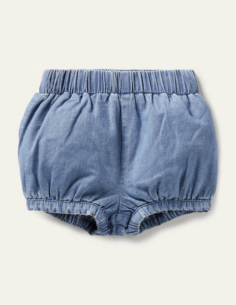 Chambray-Pumpshorts - Blauer Faux-Uni Chambray-Pumpshorts - Blauer Faux-Uni