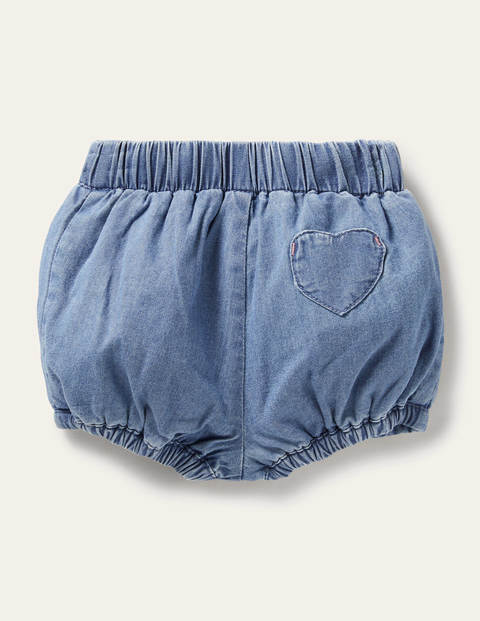 Chambray-Pumpshorts - Blauer Faux-Uni Chambray-Pumpshorts - Blauer Faux-Uni