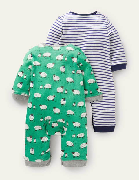 Sheep Twin Pack Rompers - Asparagus Baby Sheep