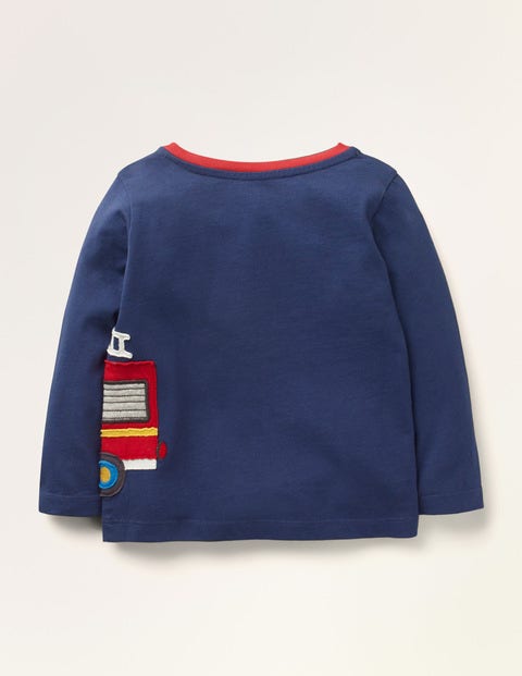 Fire Truck Appliqué T-shirt - Beacon Blue Fire Engine Fire Truck Appliqué T-shirt - Beacon Blue Fire Engine
