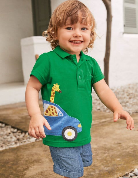 Fun Piqué Polo Shirt - Sapling Green Car Fun Piqué Polo Shirt - Sapling Green Car