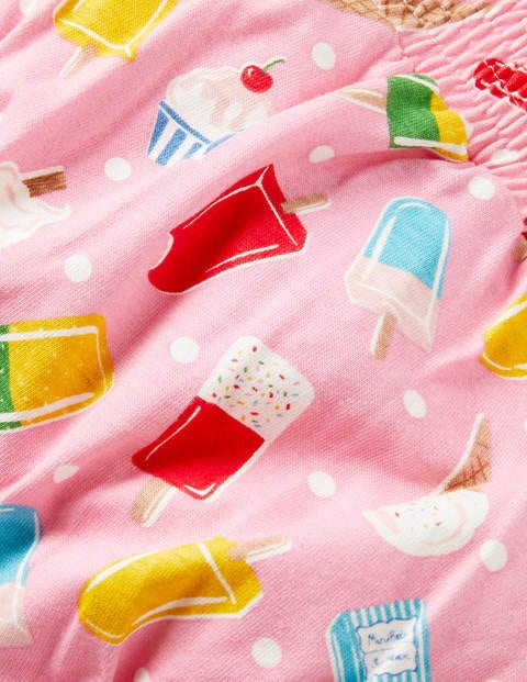Printed Jersey Shorts - Pink Lemonade Ice Cream Spot Printed Jersey Shorts - Pink Lemonade Ice Cream Spot