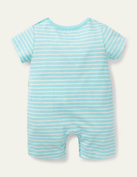 Jersey Appliqué Romper - Ivory/Georgian Blue Ducks Jersey Appliqué Romper - Ivory/Georgian Blue Ducks