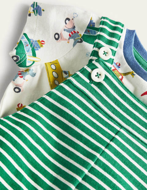 Summer Jersey Dungaree Set - Multi Animal Adventures Summer Jersey Dungaree Set - Multi Animal Adventures