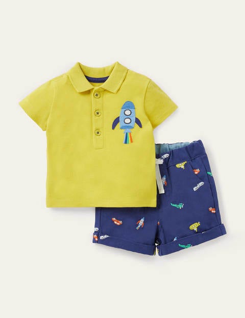 Vacation Appliqué Short Set - Starboard Blue Animals Vacation Appliqué Short Set - Starboard Blue Animals