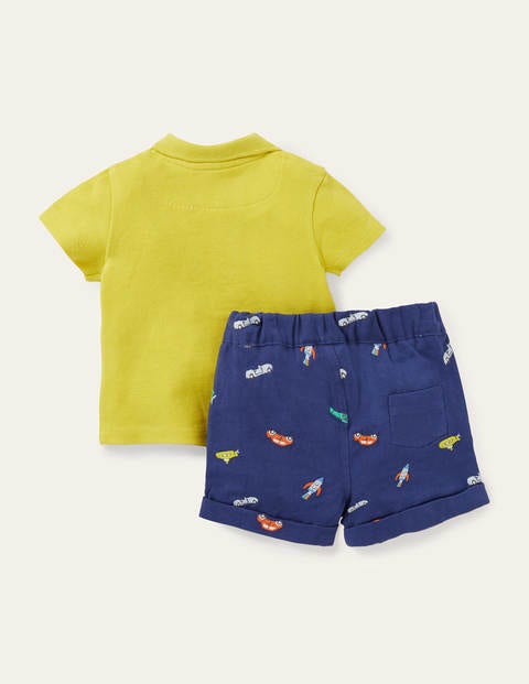Vacation Appliqué Short Set - Starboard Blue Animals Vacation Appliqué Short Set - Starboard Blue Animals