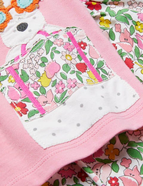 Jersey Appliqué Bloomer Set - Pink Lemonade Vintage Floral Jersey Appliqué Bloomer Set - Pink Lemonade Vintage Floral