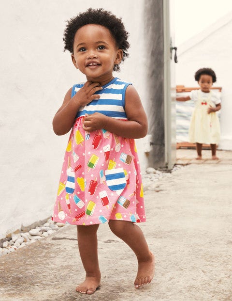 Printed Jersey Dress - Pink Lemonade Ice Creams Printed Jersey Dress - Pink Lemonade Ice Creams