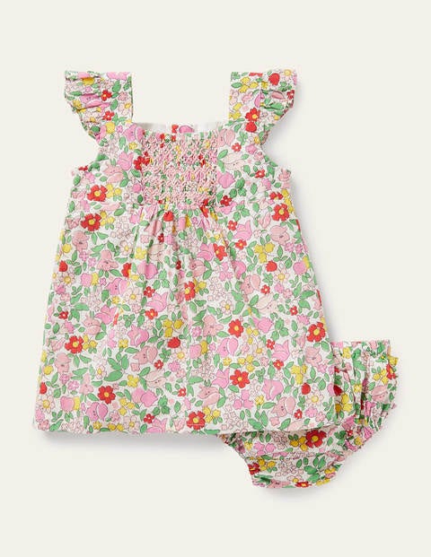 Floral Smocked Dress - Pink Lemonade Ditsy Floral Floral Smocked Dress - Pink Lemonade Ditsy Floral