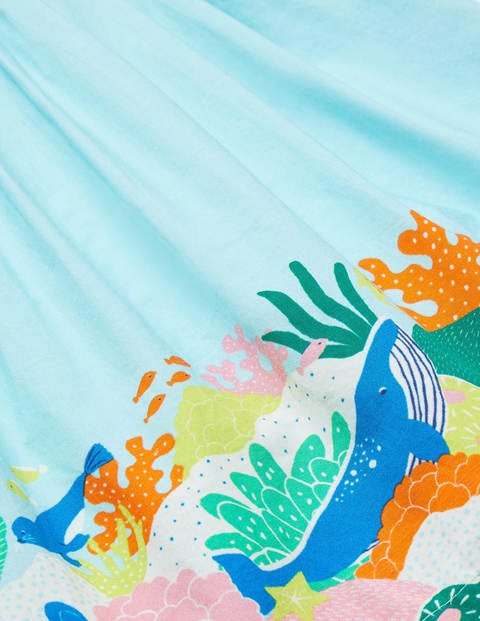 Woven Coral Scene Dress - Georgian Blue Coral Reef Woven Coral Scene Dress - Georgian Blue Coral Reef