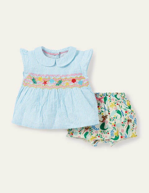 Woven Short Set - Ivory Mermaid Garden Woven Short Set - Ivory Mermaid Garden