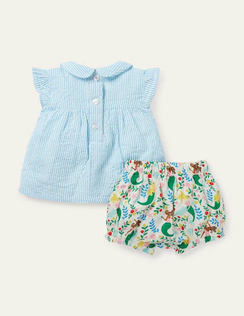 Woven Short Set - Ivory Mermaid Garden Woven Short Set - Ivory Mermaid Garden