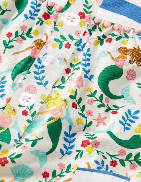 Jersey Hotchpotch Romper - Ivory Mermaid Garden Jersey Hotchpotch Romper - Ivory Mermaid Garden