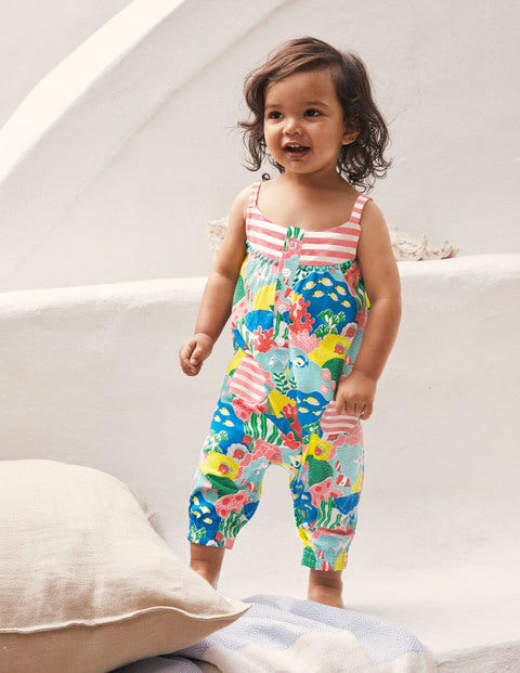 Jersey Hotchpotch Romper - Multi Coral Reef Jersey Hotchpotch Romper - Multi Coral Reef