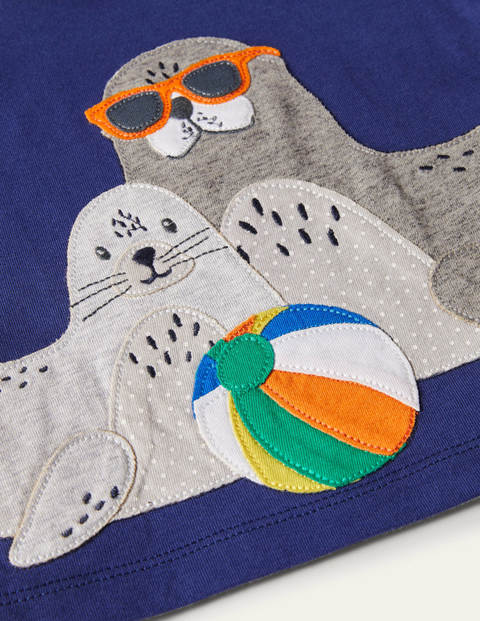 Shorts mit Applikation im Set - Meerblau, Unterwassermotiv Shorts mit Applikation im Set - Meerblau, Unterwassermotiv