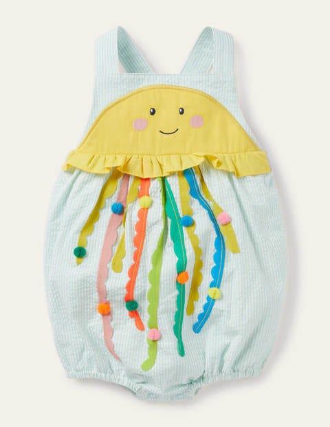 Jellyfish Appliqué Romper - Ivory/Georgian Blue Jellyfish Jellyfish Appliqué Romper - Ivory/Georgian Blue Jellyfish