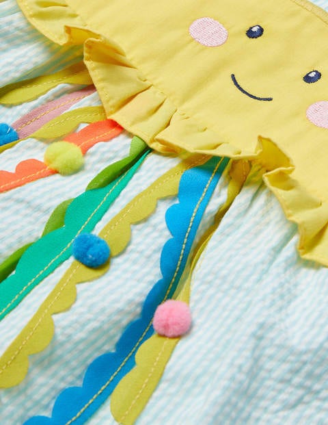 Jellyfish Appliqué Romper - Ivory/Georgian Blue Jellyfish Jellyfish Appliqué Romper - Ivory/Georgian Blue Jellyfish