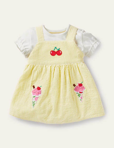 Ice Cream Pinnie Set - Ivory/Yellow Ice-Cream Ice Cream Pinnie Set - Ivory/Yellow Ice-Cream