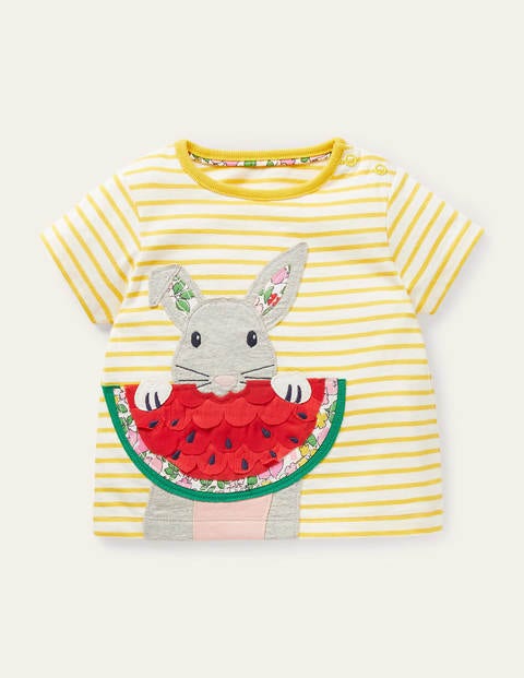 Fun Appliqué T-shirt - Ivory/Sweetcorn Yellow Bunny Fun Appliqué T-shirt - Ivory/Sweetcorn Yellow Bunny