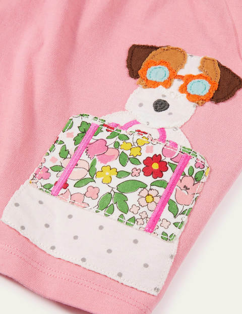 Jersey Appliqué Short Set - Pink Lemonade Vintage Floral Jersey Appliqué Short Set - Pink Lemonade Vintage Floral