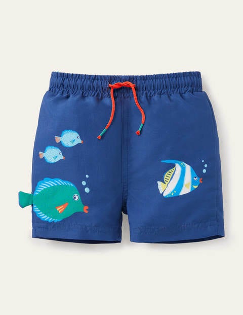 보덴 남아용 반바지 Boden Fun Bathers - Starboard Blue Fish