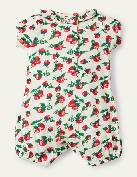 Jersey Romper - Ivory Strawberry Patch Jersey Romper - Ivory Strawberry Patch