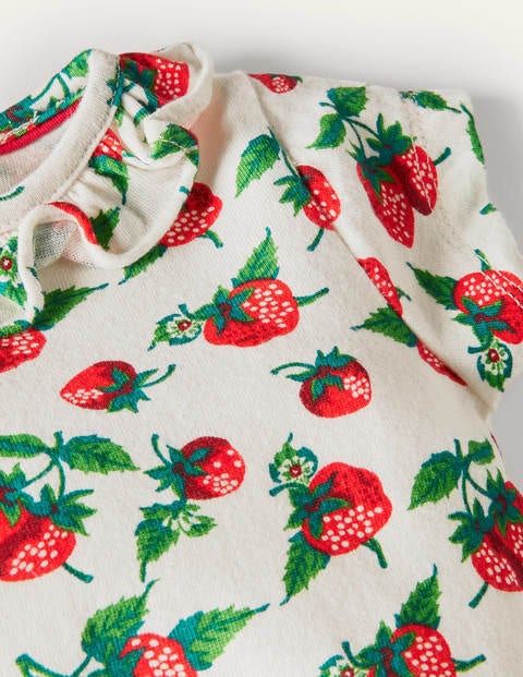 Jersey Romper - Ivory Strawberry Patch Jersey Romper - Ivory Strawberry Patch