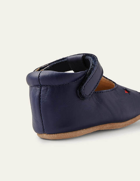 Chaussures pour bébé en cuir - Étoiles bleu marine universitaire Chaussures pour bébé en cuir - Étoiles bleu marine universitaire