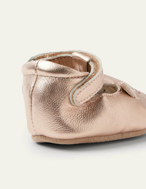 Fun Leather Baby Shoes - Rose Gold Cat Fun Leather Baby Shoes - Rose Gold Cat